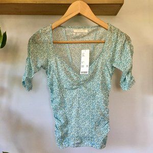 NWT Urban Outfitters Blue Ruched Top